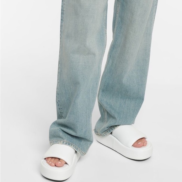 Rise leather platform slides in white - Balenciaga - Picture 4 of 11